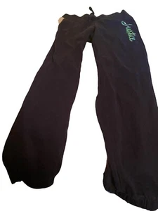 Justice Girls Sweat Pants Size 7 Navy Blue White Striped Sequin Justice Turquois - Picture 1 of 3