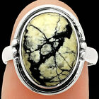 Authentic White Buffalo Turquoise Nevada 925 Silver Ring s.7 Jewelry R-1175