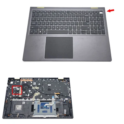 Novo Para Dell Vostro 15 5510 5515 Apoio para as Palmas Touchpad Teclado Retroiluminado 0JVYYX Cinza - Imagem 1 de 4