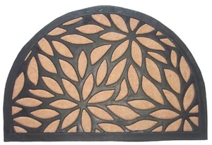 Imports Decor Synthetic Half Round Petal Door Mat, 24"x36", Brown - Picture 1 of 1