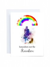 Wizard of Oz 5x7 Greeting Card Somewhere over the Rainbow, Dorothy Toto Rainbow