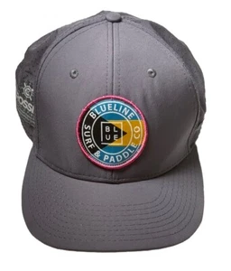 Blueline Surf Paddle Co Logo Graphic Grey Mesh Trucker Snapback Hat Cap Cystic - Picture 1 of 9