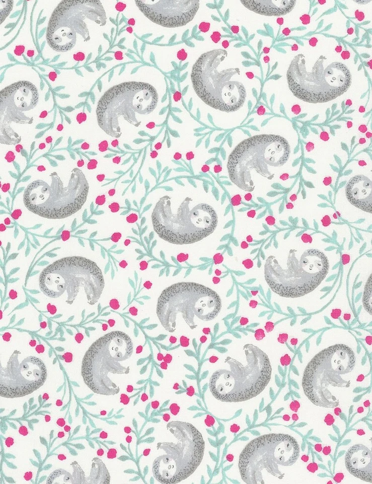 Sloth Fabric by The Yard Baby Sloths C7221 Quilting Cotton Thefabricedge