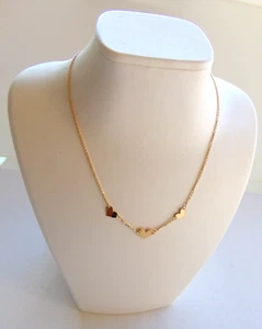 DAMEN HALSKETTE KETTE ROULEAUX 18 KT GOLD GEWICHT g.2,80 HERZEN GLÄNZEND SPIEGEL - Bild 1 von 3