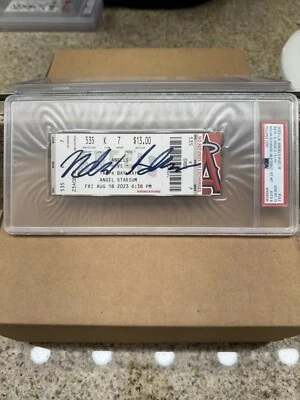 Nolan Schanuel Signed ANGELS MLB DEBUT Full Signature Ticket PSA 10 Gem Mint COA - Image 1 of 3