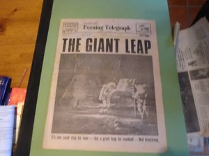 Peterborough Evening Telegraph,The Giant Leap, 21 July 1969, Moon walk Armstrong - Picture 1 of 10