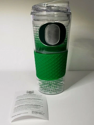 Oregon Ducks Clear w/ Green. Green Rubber Grip.  24 oz. Drink Tumbler  Cold Cover