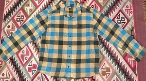Patagonia Flannel Fjord  Shirt Men's Large Blue Yellow Green Plaid Long Sleeve - Picture 1 of 6