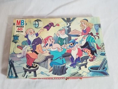 Vntg Snow White & The Seven Dwarfs 60 Pc Puzzle Milton Bradley Storybook Series  - Image 1 of 4