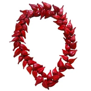 Collana Cerimoniale Solo Sikoa Samoa Ula Fala Regni Romani Rosso Tradizionale - Foto 1 di 31