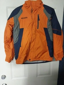 Columbia Unisex Size 14 /16  Orange/Gray Zipper  Jacket Removable Hood Youth    - Picture 1 of 5