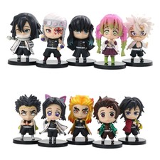 Demon Slayers Hashiras & Tanjiro Action Figure Chibi Figures - Set of 10