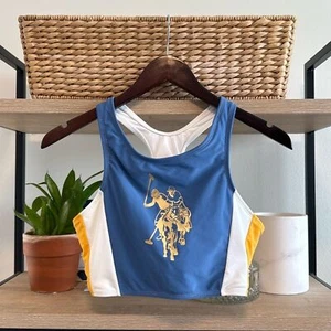 Polo Ralph Lauren US Polo Assn Color Block Pony Logo Costume da Bagno Reggiseno Sportivo Top, L - Foto 1 di 6