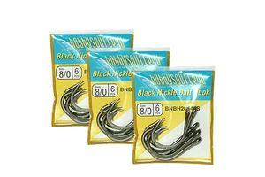 Big Game Hook Assist Jigging Live Bait ganci finitura nichel nero 18 pz gancio - Foto 1 di 4