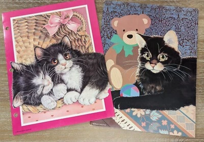 Lot 2 VTG 90'S MEAD Pocket SOPHISTICATS FOLDERS Cats Bushcreek Morgan Creative  - Image 1 of 4