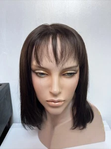 Dark Brown Medical Wig Human Hair - Picture 1 of 24