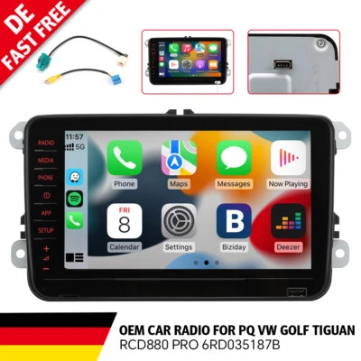 8inch RCD330 RCD880 Autoradio Stereo Carplay Android Auto Für VW Golf Tiguan CC - Bild 1 von 4