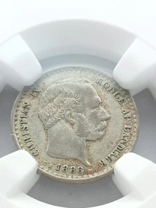 Key Date 1888 Denmark 10 ore coin NGC XF45 - Picture 1 of 4