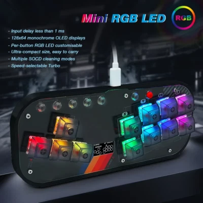 Mini SOCD Arcade Controller - RGB Mechanical Keyboard for PC, Android, PS4 - Image 1 of 4