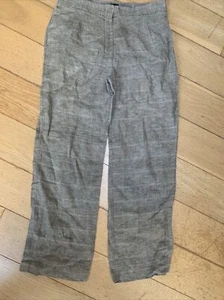 Joseph Designer Linen Beige Herringbone Wide Leg Trousers 36 Casual/work - Picture 1 of 5