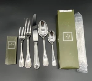 5Pc Christofle Rubans Silverplate Setting Forks Spoons Knife Original Box - Picture 1 of 15
