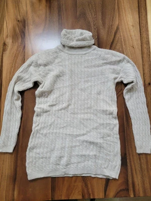 Jeanna Pierre cream cable knit turtleneck sweater - Image 1 of 4