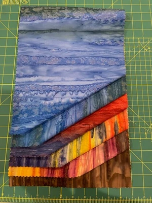 Batik Sample Card - 100% cotton - 6 fabrics - 11"w x  20"l -#202 - Image 1 of 2