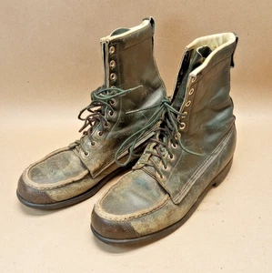 Vintage Browning Featherweight KANGAROO BOOTS USA Green Sz 9 1/2D Distressed - Picture 1 of 10