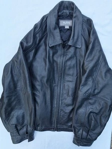 Vintage Wilsons Leather Black Mens Quilted Liner Bomber Jacket Size 2X Damged - Picture 1 of 13