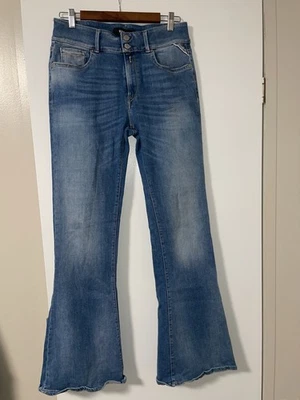 Pantalones de mezclilla Replay Jeans Nuevos Luz Acampanados para mujer Talla W30 Algodón Elástico Foto 1 de 4