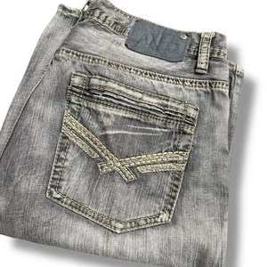 AXEL Relaxed Straight W32 L34 (Fits 32x32)Gray Wash Denim Jeans Men's - Picture 1 of 9