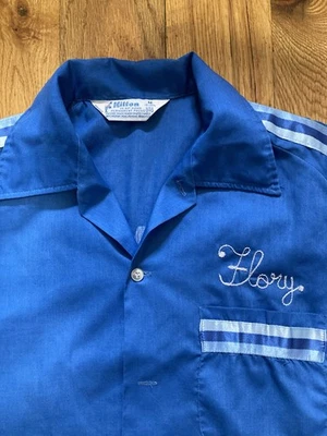 Vintage Men's Hilton Bowling Krahn Bros Oil Shirt Medium 60s 70s Chain stitched - Image 1 of 3