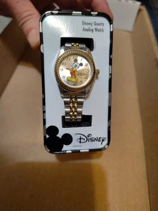 Neu Disney Mickey Mouse goldfarbenes & silberfarbenes Edelstahlband für Damen MCK618 - Bild 1 von 5