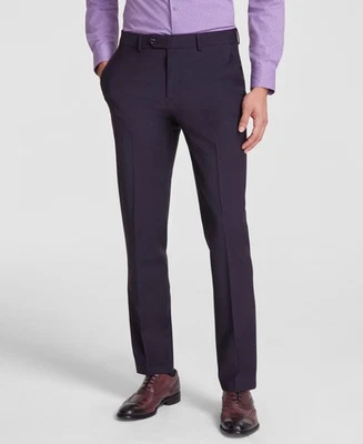 Pantalones de vestir Bar Iii para hombre ajustados 30/32 borgoña púrpura elástico liso Foto 1 de 4