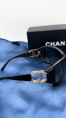Очки солнцезащитные CHANEL 6020 W Coco Mark с логотипом защитные коричневая золотистая оправа подлинные с коробкой - Изображение 1 из 4