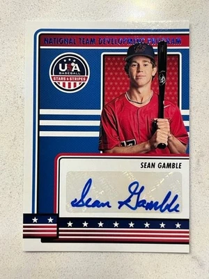 SEAN GAMBLE Royals 2023 Panini USA Baseball Stars & Stripes Blue Foil AUTO - Image 1 of 2