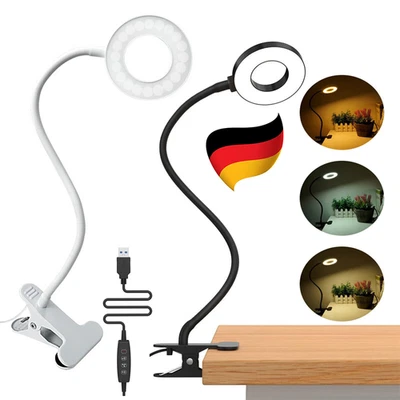 LED Leselampe Klemmleuchte Bettlampe Schreibtischleuchte Dimmbar Flexibel USB - Bild 1 von 4