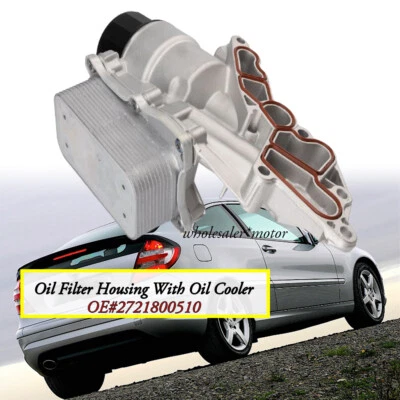 Carcaça de filtro de óleo com refrigerador para Mercedes C CLK CLS E G GL ML R S SL SLK 06-12 - Imagem 1 de 4