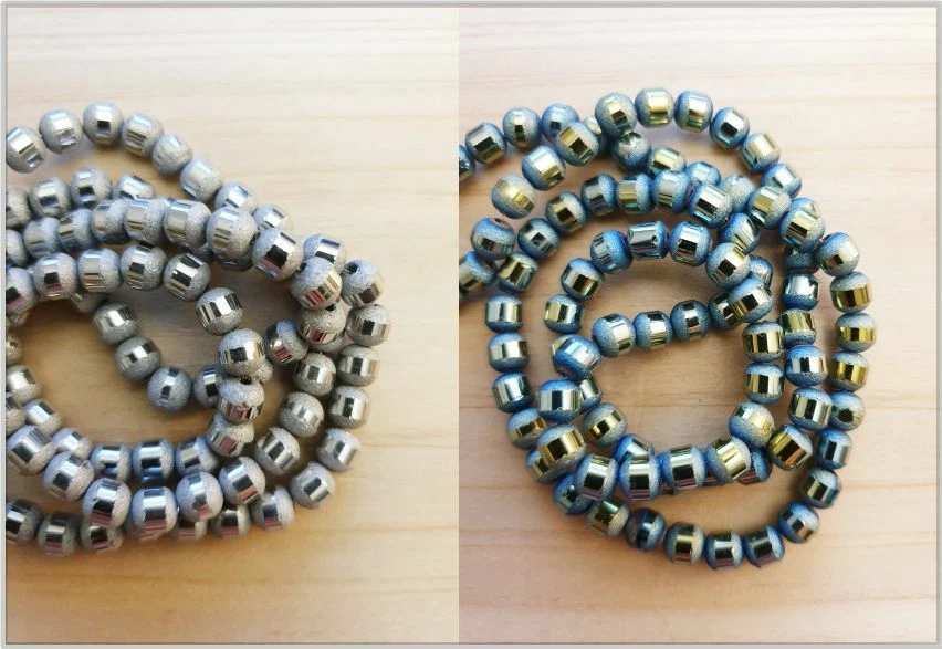 Galvanisierte Glasperlen mit Rand Schmuck Beads Basteln Gefrostet Rund Ø 6mm - Bild 1 von 1