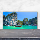 Küchenrückwand Spritzschutz aus Glas 120x60 Deko Landschaften Boote Thailand