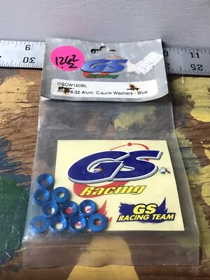 GS RACING GSCW120BL Aluminum Counter Sunk Washers {blue,4mm X 8-32} NIP USA Ship - Image 1 of 2