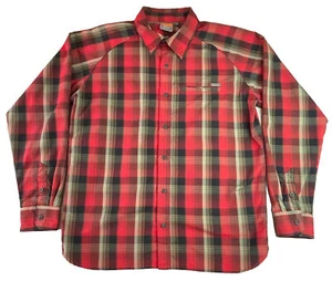 Merrell Mens Shirt Button Down Plaid Casual Outdoors Opti-wick UPF 30+ Size L A3 - Picture 1 of 4