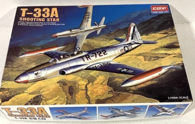 Academy 1/48 T-33A SHOOTING STAR JET FIGHTER Hobby Plastic Model Kit Toy. BG NEW - Image 1 of 2