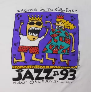 Big Hed Designs New Orleans Jazz Festival 1993 Tee Shirt - Picture 1 of 5