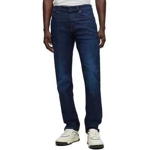 BOSS Mens Jeans - Mens BOSS Delaware Slim Fit Jeans - Zone Dark Indigo Stretch - Picture 1 of 4