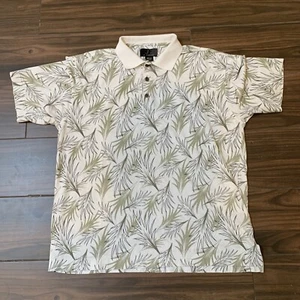 J. Ferrar Polo Shirt Tropical Collared White Men’s Medium - Picture 1 of 3