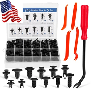 240 Pcs Bumper Clips Car Clips Plastic Rivets of 12 Most Popular Sizes and 5 Fas - Picture 1 of 12