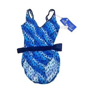 NEW Vintage Bathing Suit ILGWU Rose Marie Reid Swimsuit w/ Belt Leopard 16 Large - Picture 1 of 13