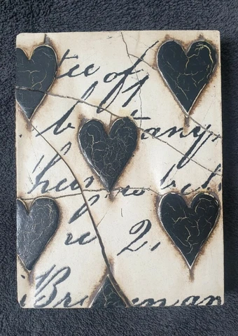 Sid Dickens Memory T2 Tile Block 1998 "Black Hearts with Script" T-2   Retired Cover