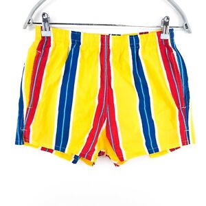 ZETA ZUKKI Yellow Striped Swimwear Swimming Shorts Trunks Size M XL